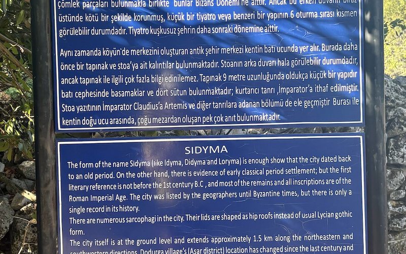 Plaque in the village center