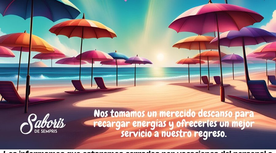 Cerrado por vacaciones a partir del lunes 16 de septiembre