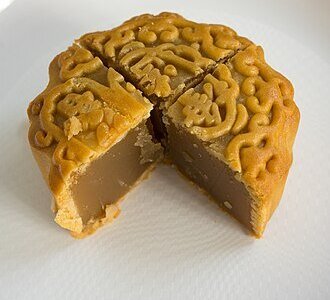 A typical moon cake size is about the adult palm