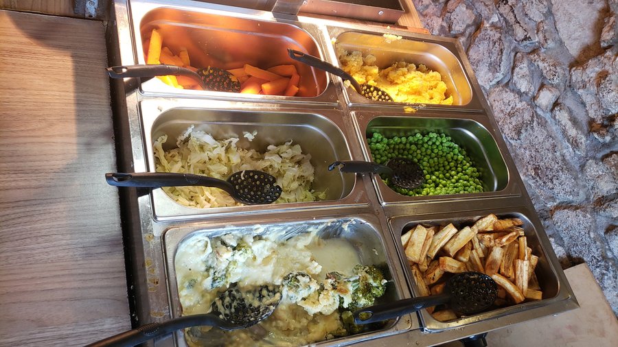 Selection of vegetables which vary from week to week for the Sunday Carvery.