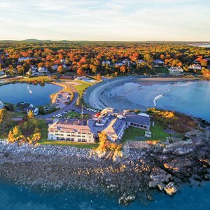 Aerial Shot of Stage Neck Inn and York Harbor Beach