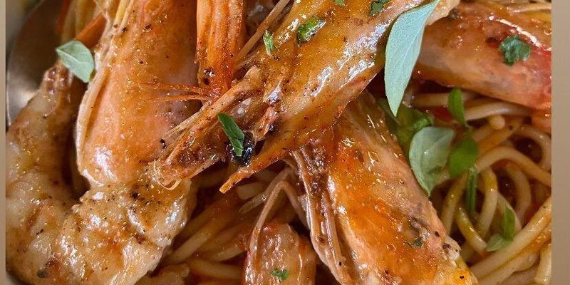 Prawns spaghetti 