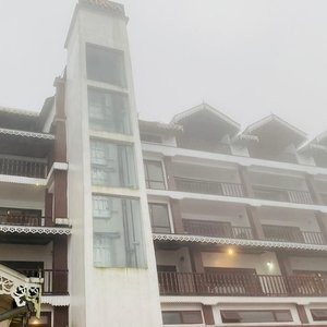 Even the lift has a view..the hotel is 5 storey building and is situated up on the hill.