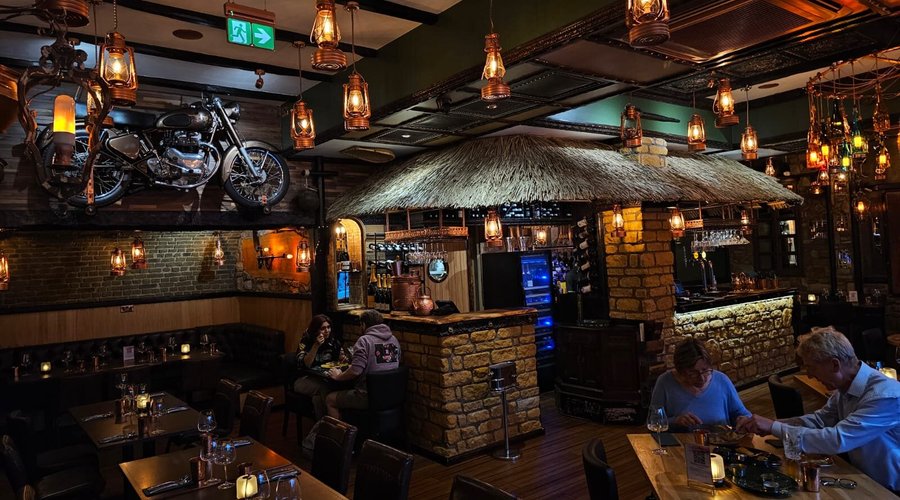 Royal Enfield and Bar 
