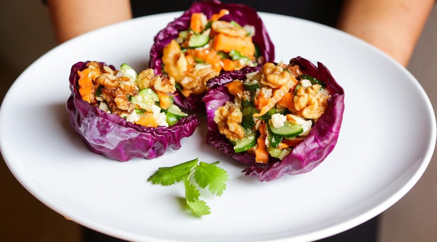 Amity Wellness Raw vegan cabbage boats