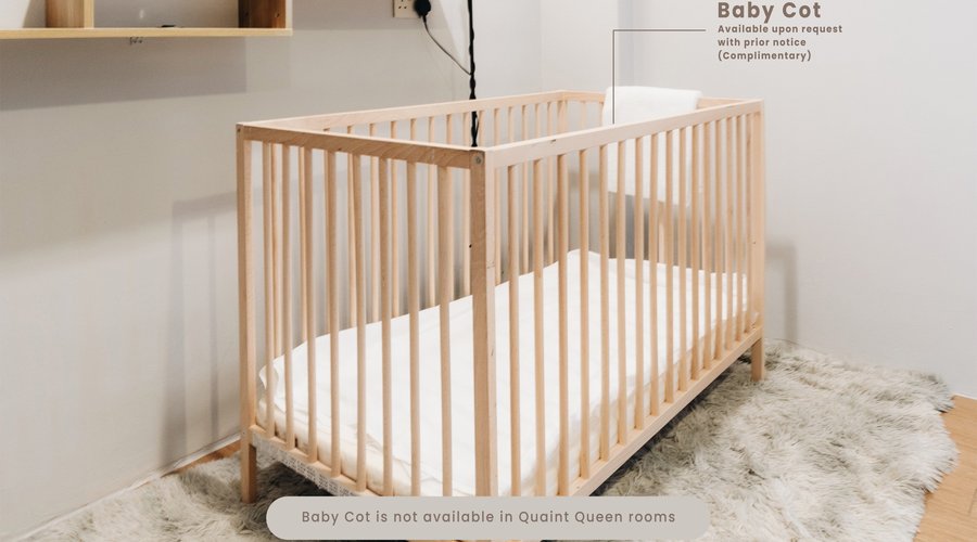 Baby cot available with prior notice.