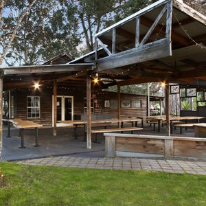 Undercover communal dining area and an ideal location for getting together with large groups