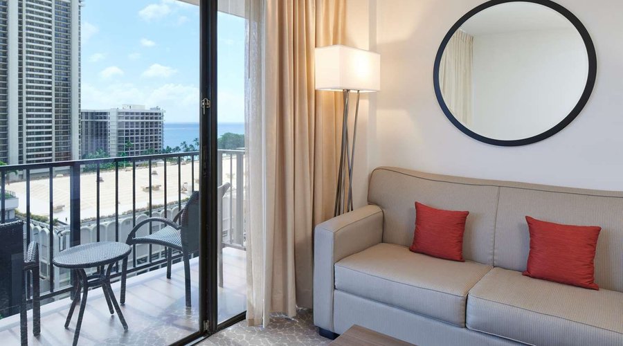 Aqua Palms Waikiki - Partial Ocean View Full Lanai View