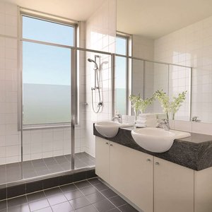 adina melbourne flinders street apartment hotel three bedroom penthouse bathroom