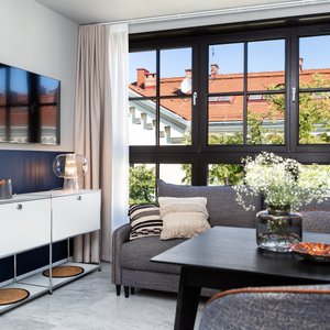 Beautiful apartments overlooking the historic library.