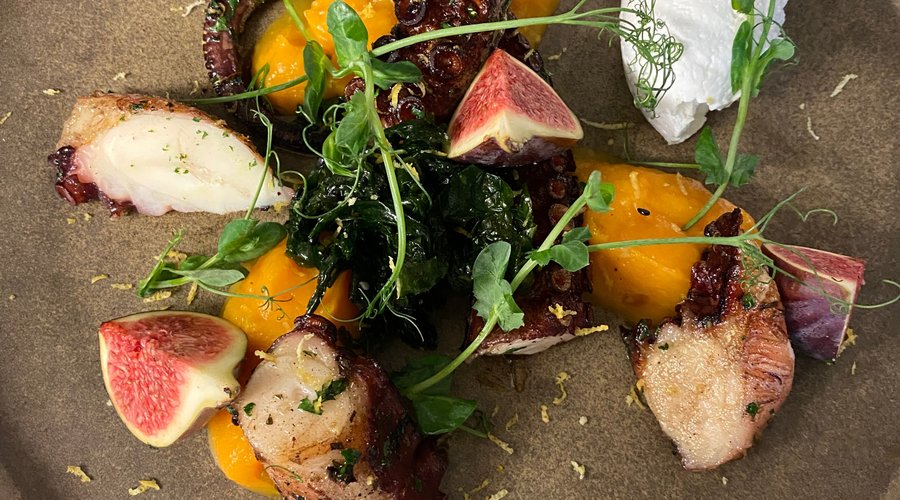 Poulpe de nos côtes, figue, butternut