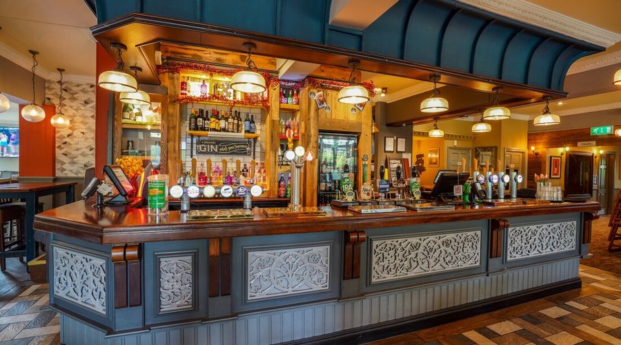 Indoor pub bar area