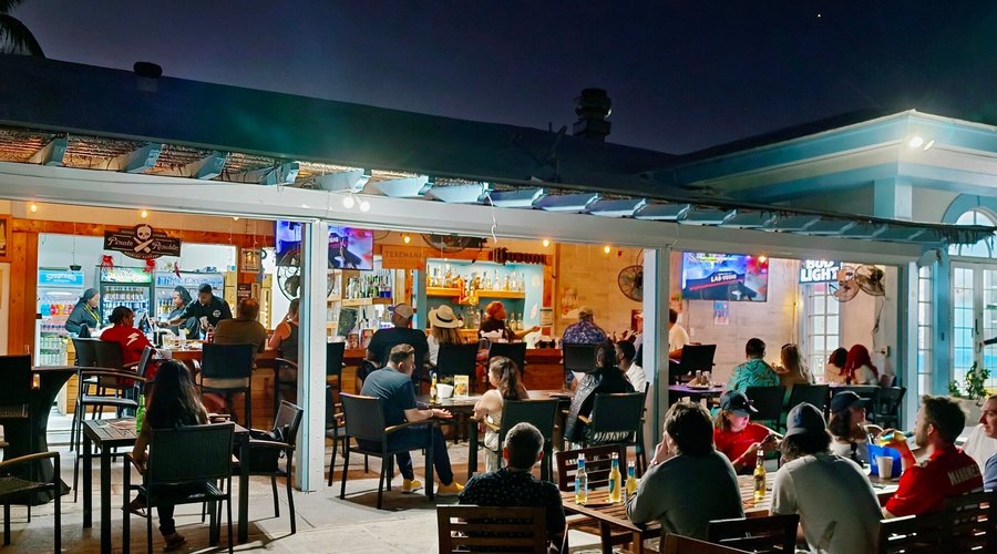 outdoor seating with football games