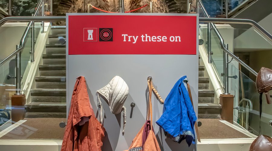 Visitors can dress in period costumes, such as medieval tunics and helmets, to immerse themselves in history fully. This popular interactive feature is ideal for families and perfect for creating memorable photos during your visit.