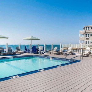 Outdoor pool with sundeck