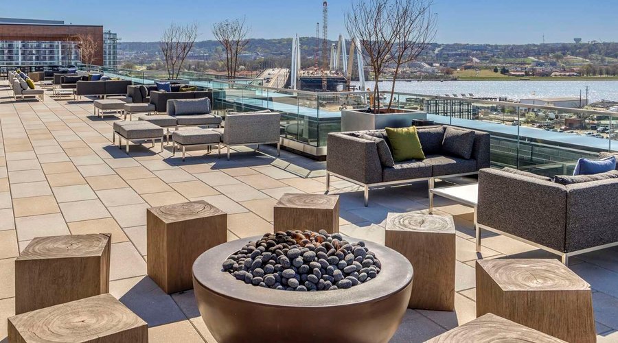 4,000 sq. ft. rooftop terrace with Riverfront views available for buyout