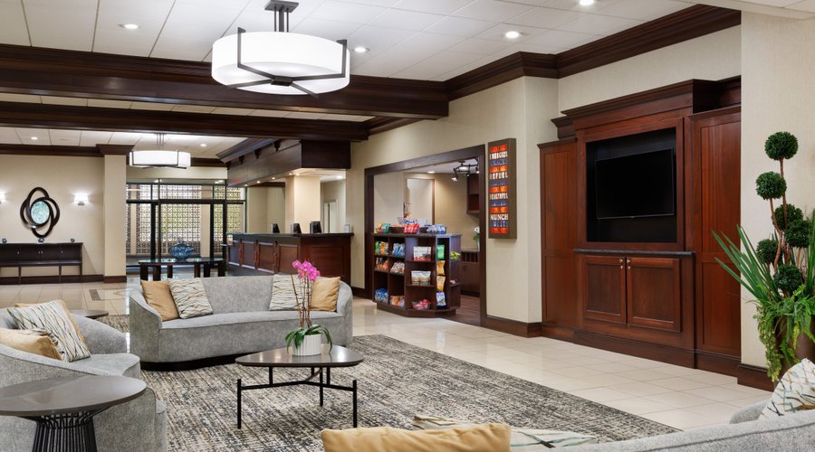 Track your Reagan National Airport flight status in our lobby.