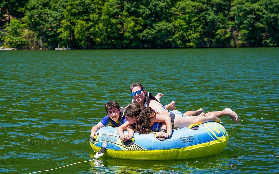 Family Tubing on Candlewood Lake, CT with Lakeside Watersports