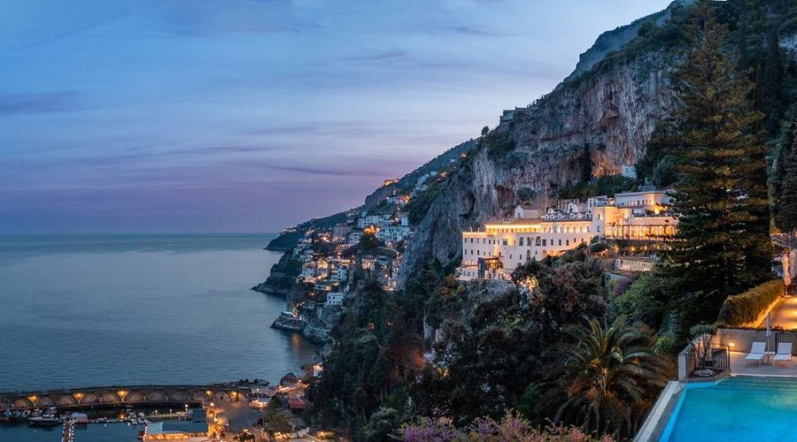 Anantara Convento di Amalfi Grand Hotel Aerial View Evening