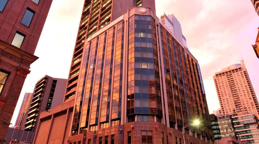 Property exterior at sunset