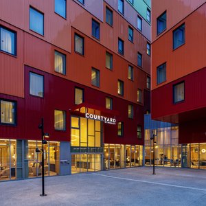 Exterior of hotel.
