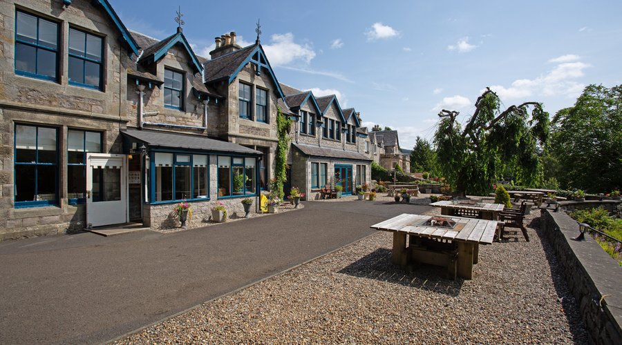 Rosemount Hotel enjoys an outdoor terrace with beautiful views over the Tummel Valley