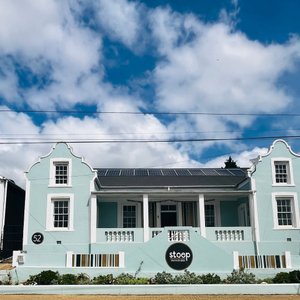 this house was built in the early 1900s. It sits high above the main road and the front stoep provides a peaceful & private space to take in the daily runnings of Napier village life 