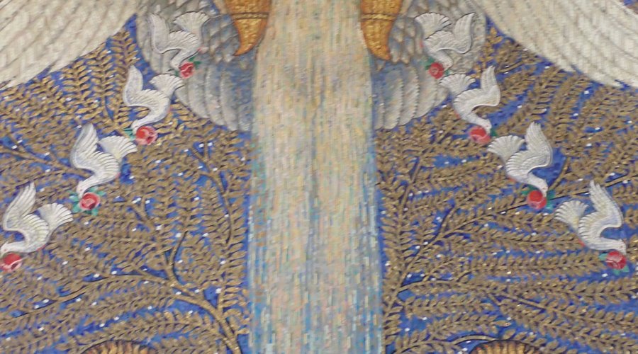 Darmstadt, Hochzeitsturm : mosaic Fortuna by Friedrich Wilhelm Keukens (1908-10)