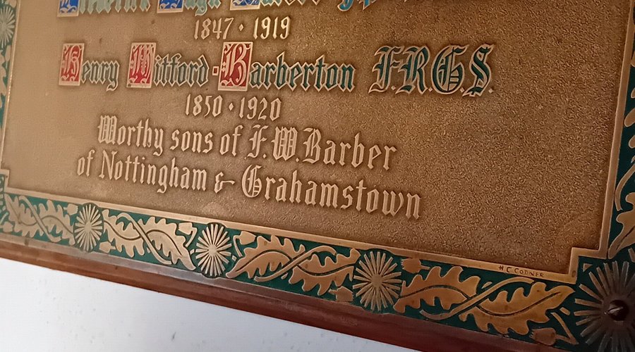 Plaque to the Barbers, in the church