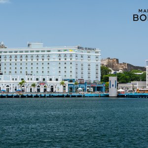 Exterior photo of the new (2024) Hotel Rumbao San Juan a Tribute Portfolio Hotel by Marriott.   The only branded hotel in historic Old San Juan district.  Steps from everything!