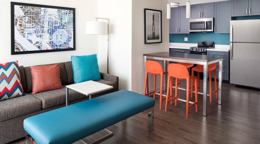 One-Bedroom Suite - Living Room & Kitchen