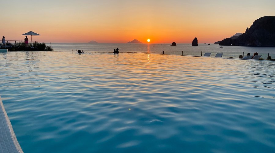 Sunset infinity pool