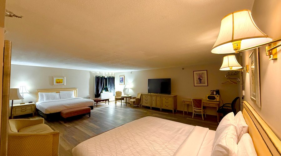 "Indulge in ultimate comfort and style with our spacious bedroom suite, designed for relaxation and rejuvenation. Featuring a plush king-sized bed, contemporary furnishings, and soft, ambient lighting, it’s the perfect escape. Whether you're here for business or leisure, enjoy a peaceful night’s sleep in a space crafted for your comfort."