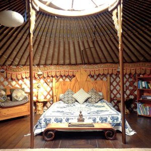 The Eastern yurt, very comfortable and great fun with a beautiful ambience and will sleep up to 5