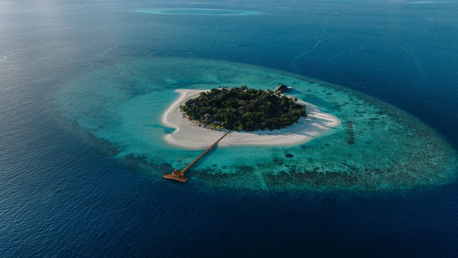 Aerial View Banyan Tree Vabbinfaru