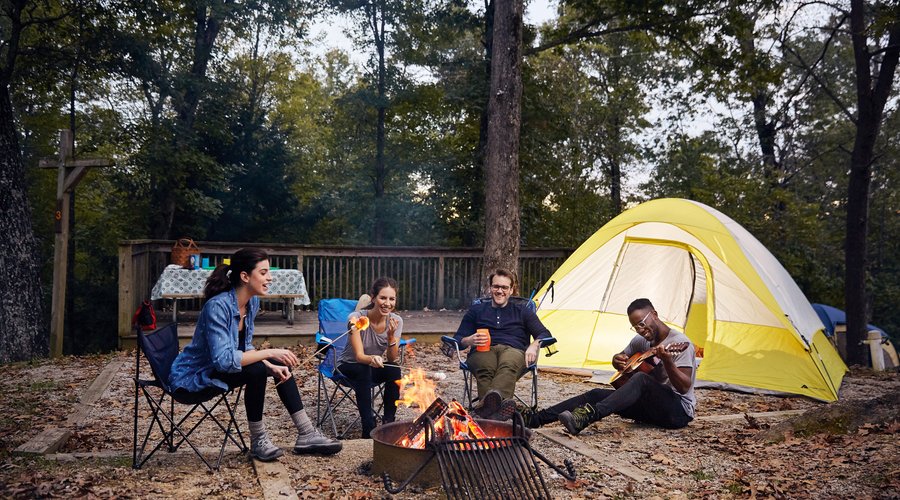 Primitive or RV camp sites are available at Cumberland Falls State Resort Park