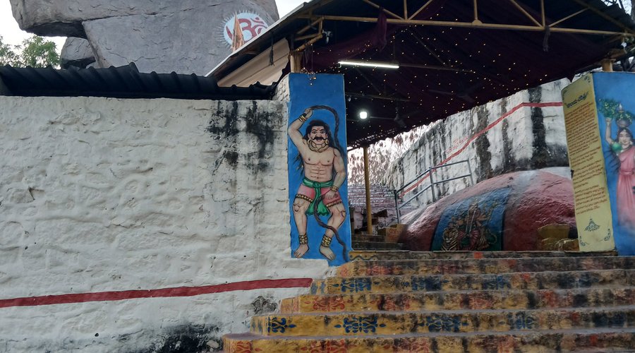 Ma kali temple at the top.of golconda . The stone in the shape of Nandi. Unbelievable unforgettable beauty 