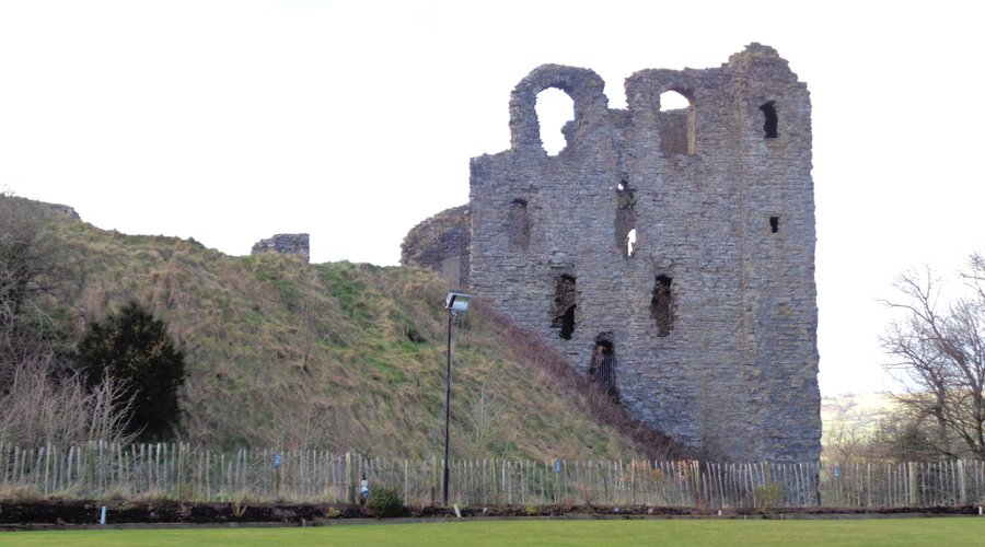 Clun Castle from the bowling green