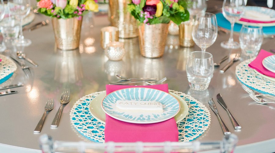 Table Detail With Pink Napkins
