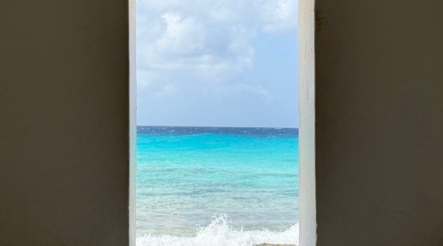 View through slave hut