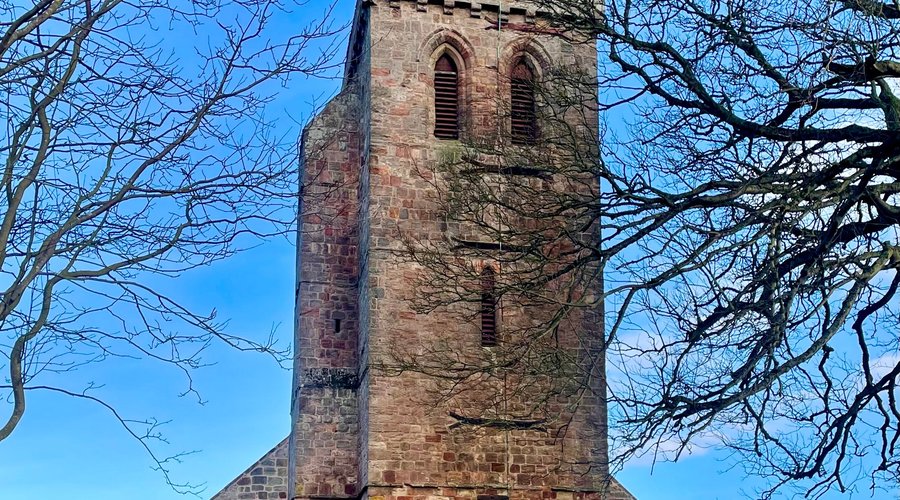 The tower of the church is 63 ft 2 inches from the ground to the parapet. 