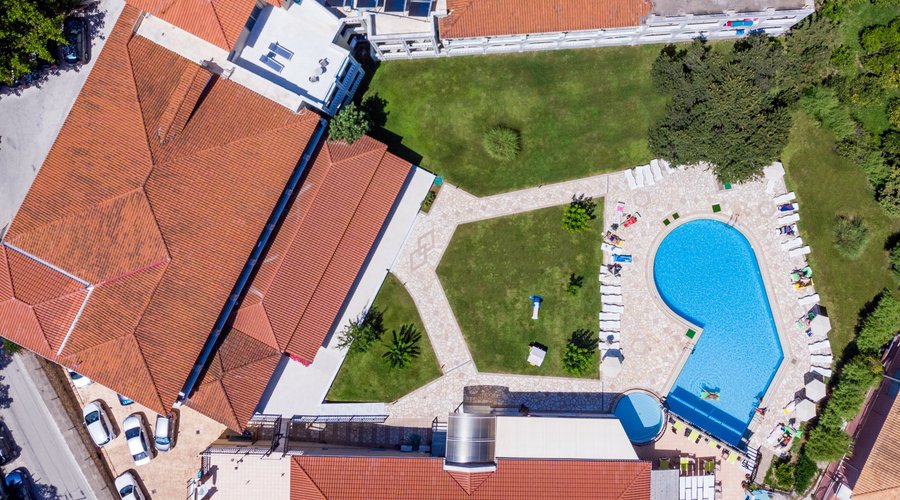 Pool area with free sunbeds