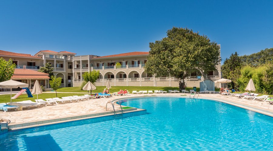 Pool area with free sunbeds