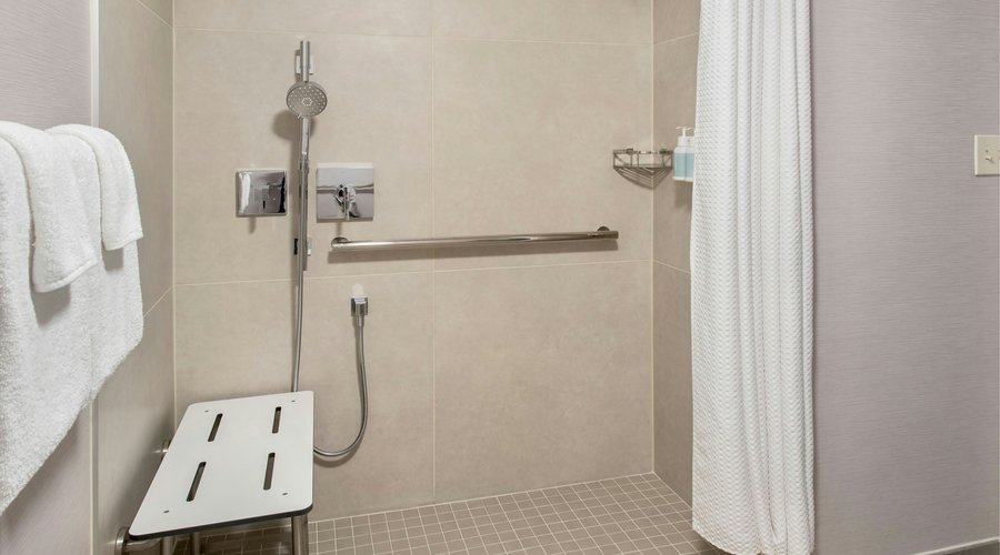 Accessible Guest Room Bathroom - Roll-In Shower