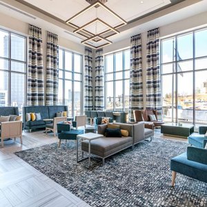 Spacious lobby with sitting area