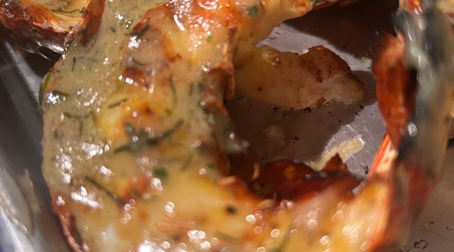 Grilles Lobster with Miso and Garlic confit butter 