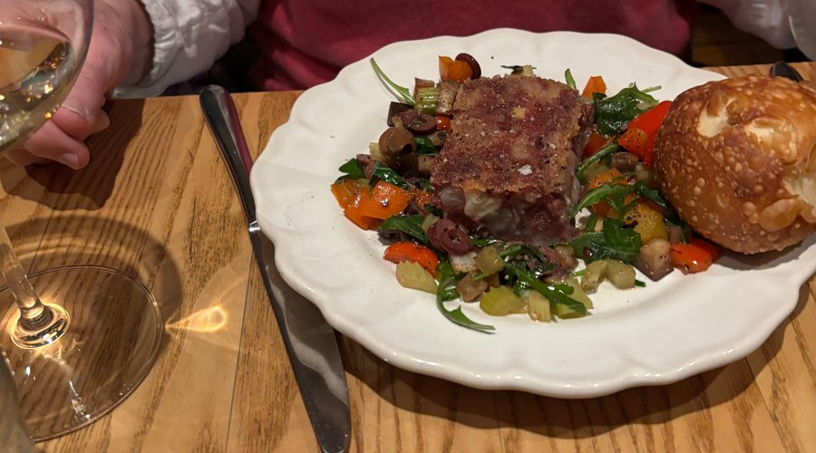 Seared veal terrine.