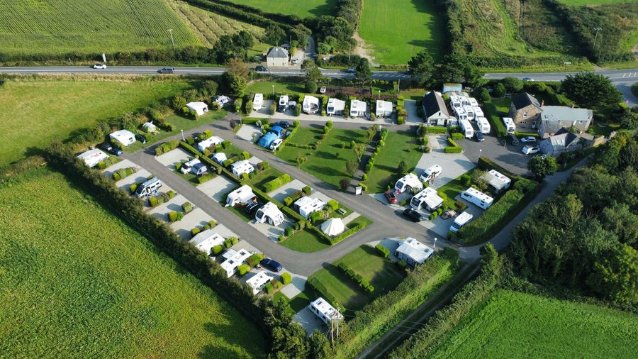 Aerial view of the campsite