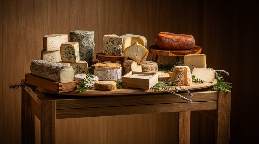 Un viaje gastronómico por España en cada bocado. Nuestra tabla de quesos te lleva desde el intenso azul Savel de Galicia, maridado con Vermu-da, hasta el Mahonés curado 12 meses en Menorca, para cerrar con el exquisito queso de oveja roja mallorquina de Inca. ¡Un festín irresistible!