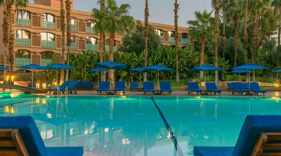 Wonderful pool at sunset